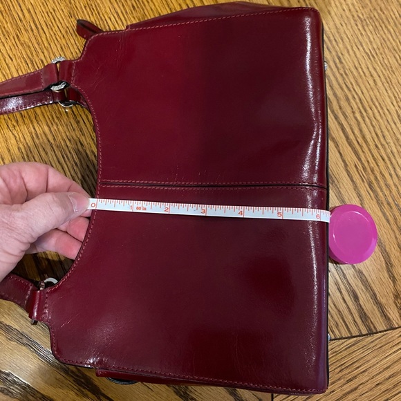 Monsac Original, Leather Handbag, Metal Feet, Red Leather, Beautiful, Dust Bag - Picture 15 of 15